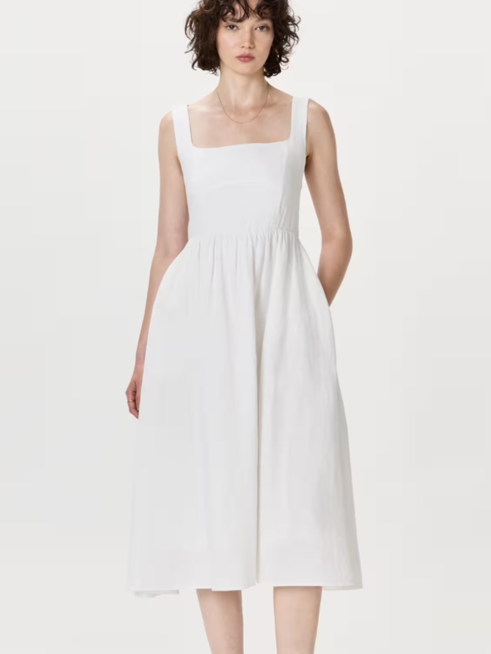 NWT Quince 100% European Linen Fit & Flare Midi Dress Large